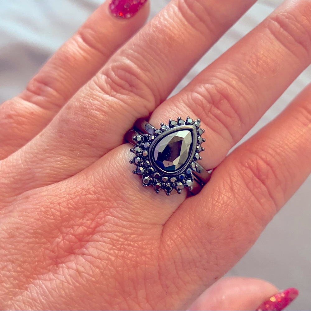 Hematite and Gun Metal Ring